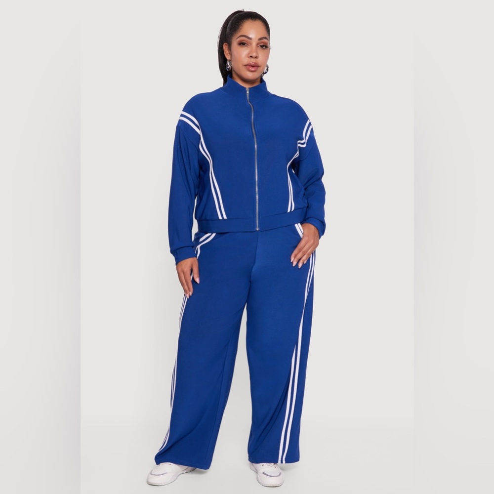 Blue and White Women's Track Suit